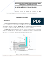 Medição de velocidade de fluidos com tubos de Pitot e Prandtl