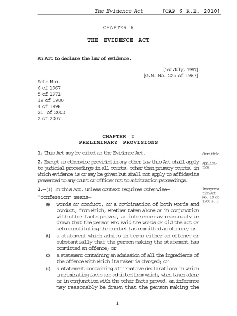Evidence CAP 6 | PDF | Evidence | Witness