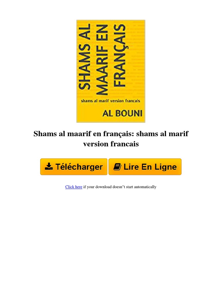 Shams Al Maarif En Francais Pdf Gratuit