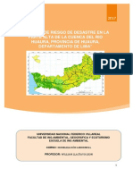 “Análisis de Riesgo de Desastre en La Parte Alta de La Cuenca Del Rio Huaura, Provincia de Huaura, Departamento de Lima”- Grupo 1