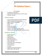 DMRC Syllabus Paper I: English