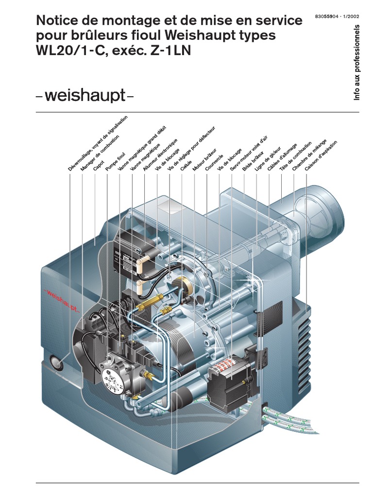 Brûleur Fioul Weishaupt WL20 - Modèle D'occasion - Fonctionnement Vérifié