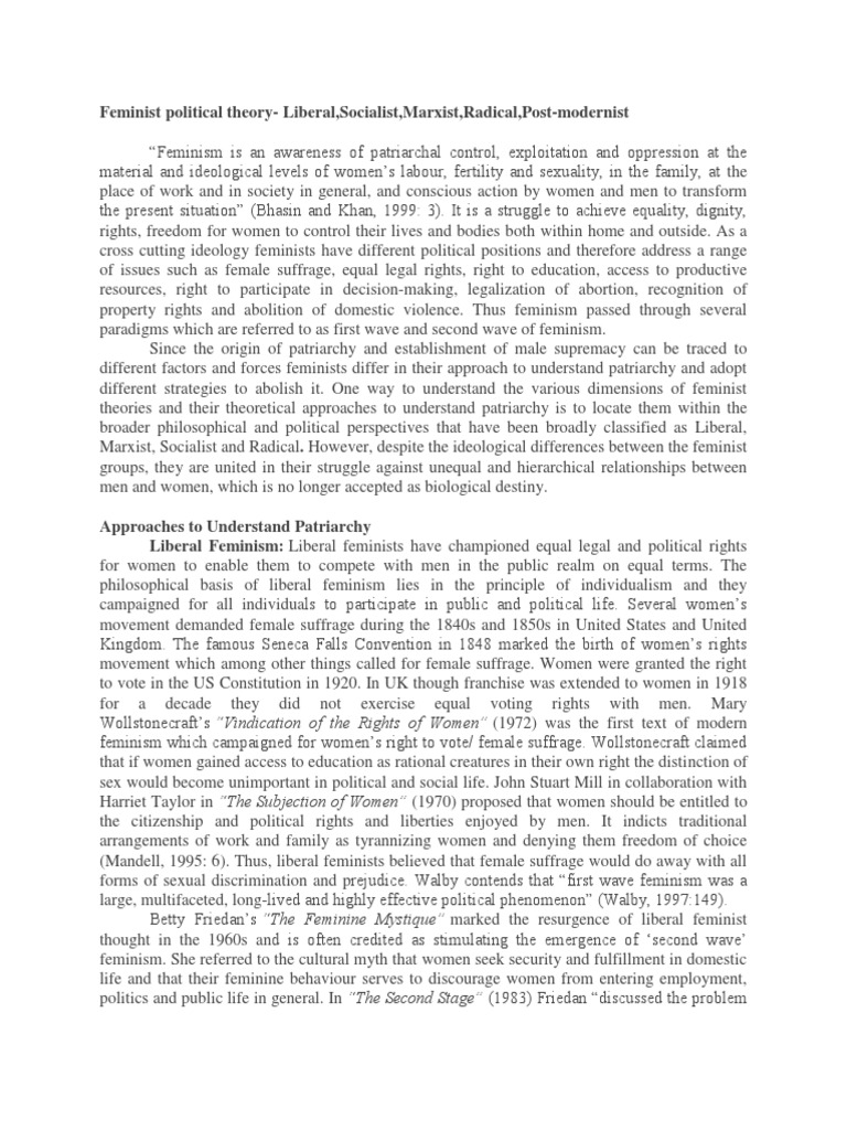 Feminist Political Theory | PDF | Feminism | Gender Studies