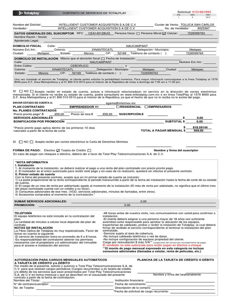 Autorización Cargos Recurrentes Totalplay | PDF | Pagos | Internet