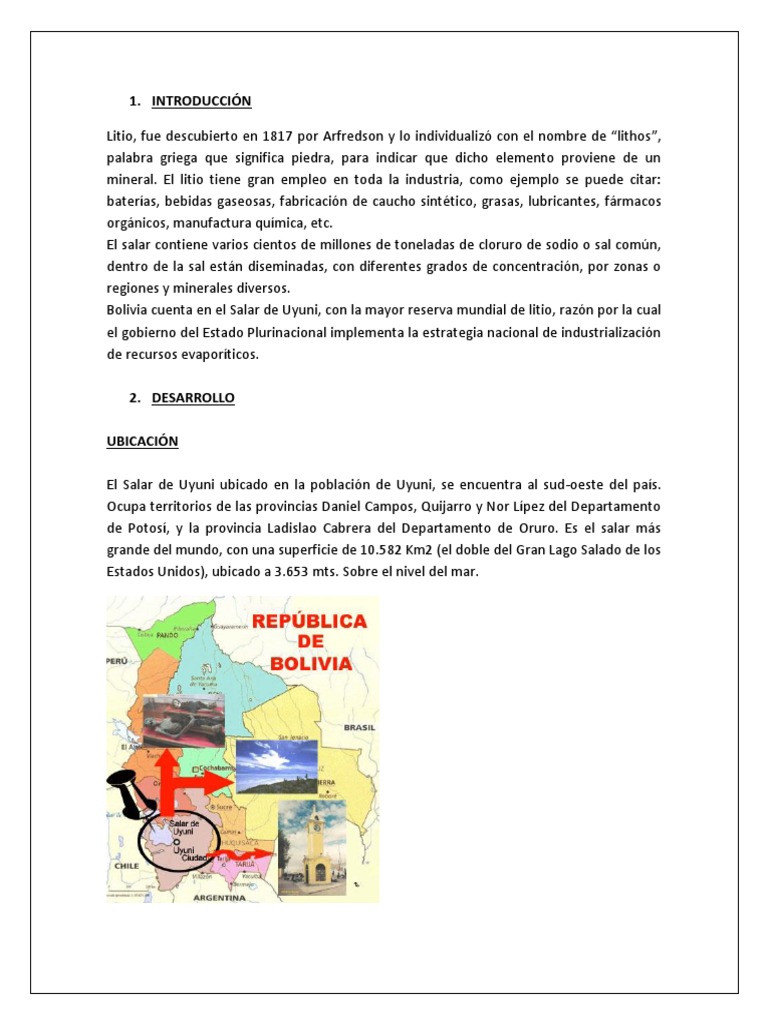 Ventajas y desventajas del litio en Argentina | PDF | Litio | Bolivia