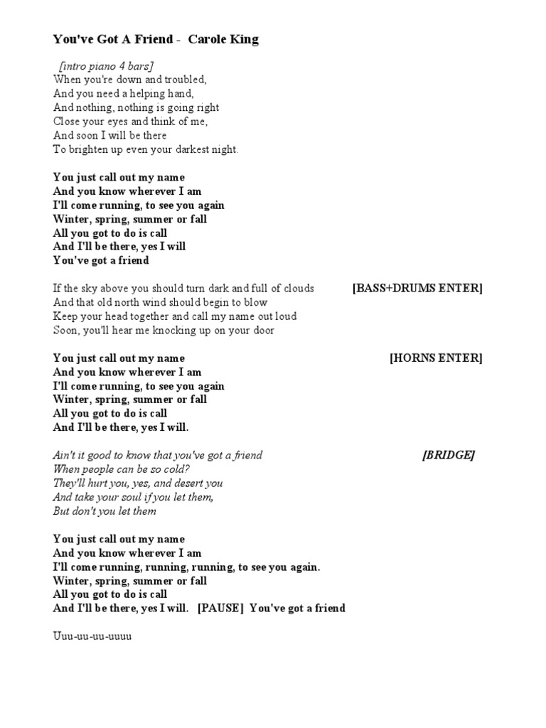 You Ve Got A Friend Carole King