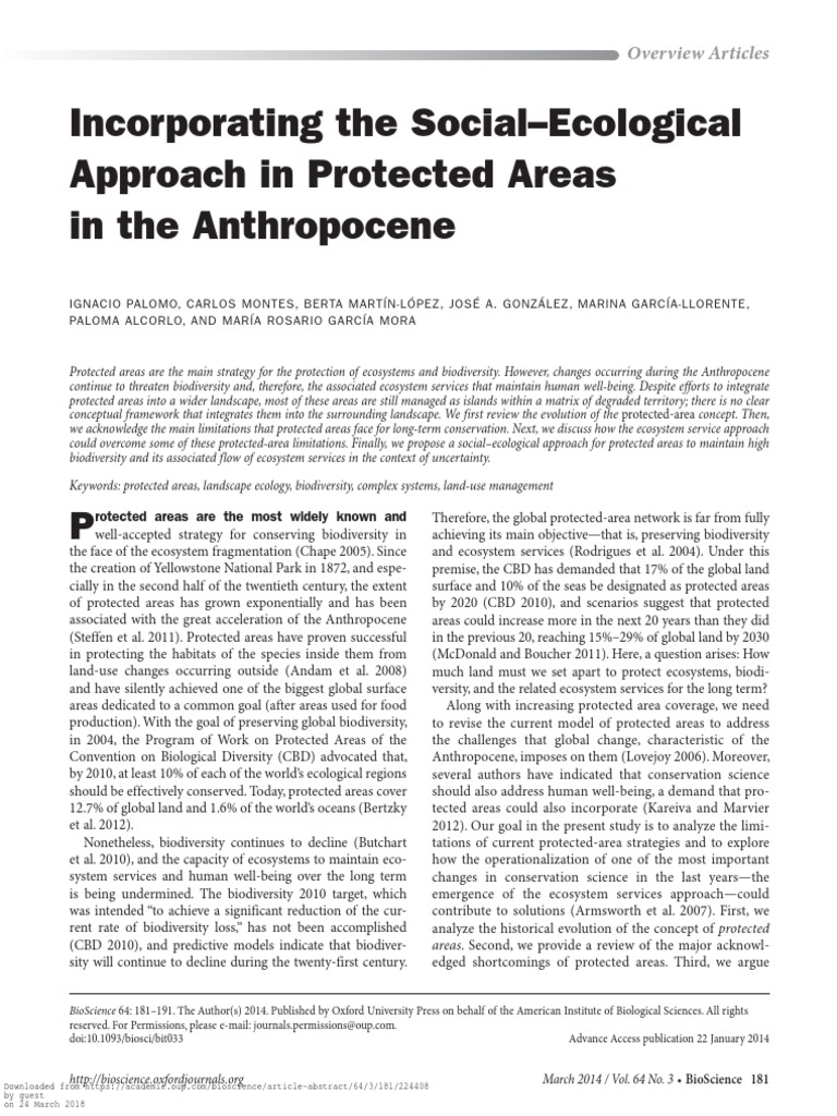 Protected Area Pdf Protected Area Conservation Biology