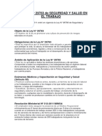 Resumen Ley 29783 de Seguridad y Salud en El Trabajo