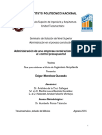 Administración de Una Empresa Constructora On Base en El Control Presupuestal PDF