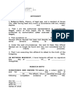 Affidavit: Republic of The Philippines) in The City of Davao City .) S.S X - X