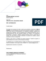 Carta Autorizacion Distribucion de Procutos Bella Spress