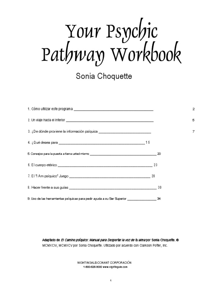 Sonia Choquette Your Psychic Pathway Workbook En.es PDF Amor Toma de decisiones
