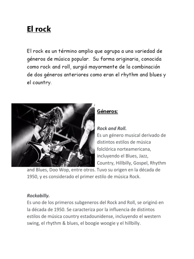 El Rock | PDF | Rock and roll | La música rock