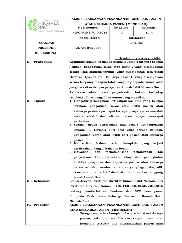 Cara mengatasi komplain pasien di rumah sakit