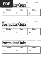 Quiz Volume of Cylinders Cones and Spheres