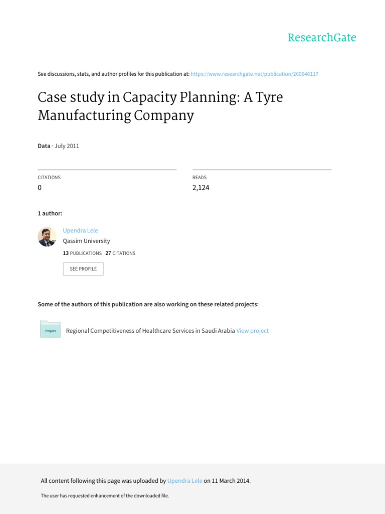 Capacity Planning Case Study 2 | PDF | Tire | Extrusion