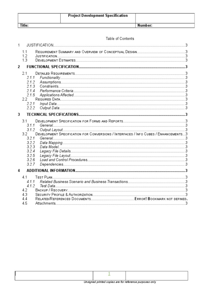 Project Development Specification Background | PDF | Specification ...