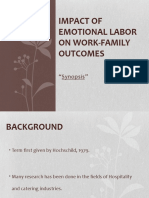 Impact of Emotional Labor On Work-Family Outcomes