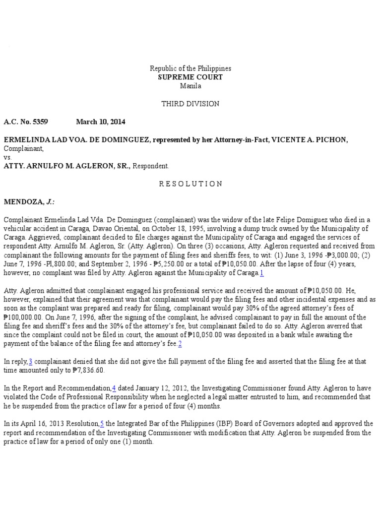 Supreme Court of the Philippines Suspends Attorney for Three Months Due