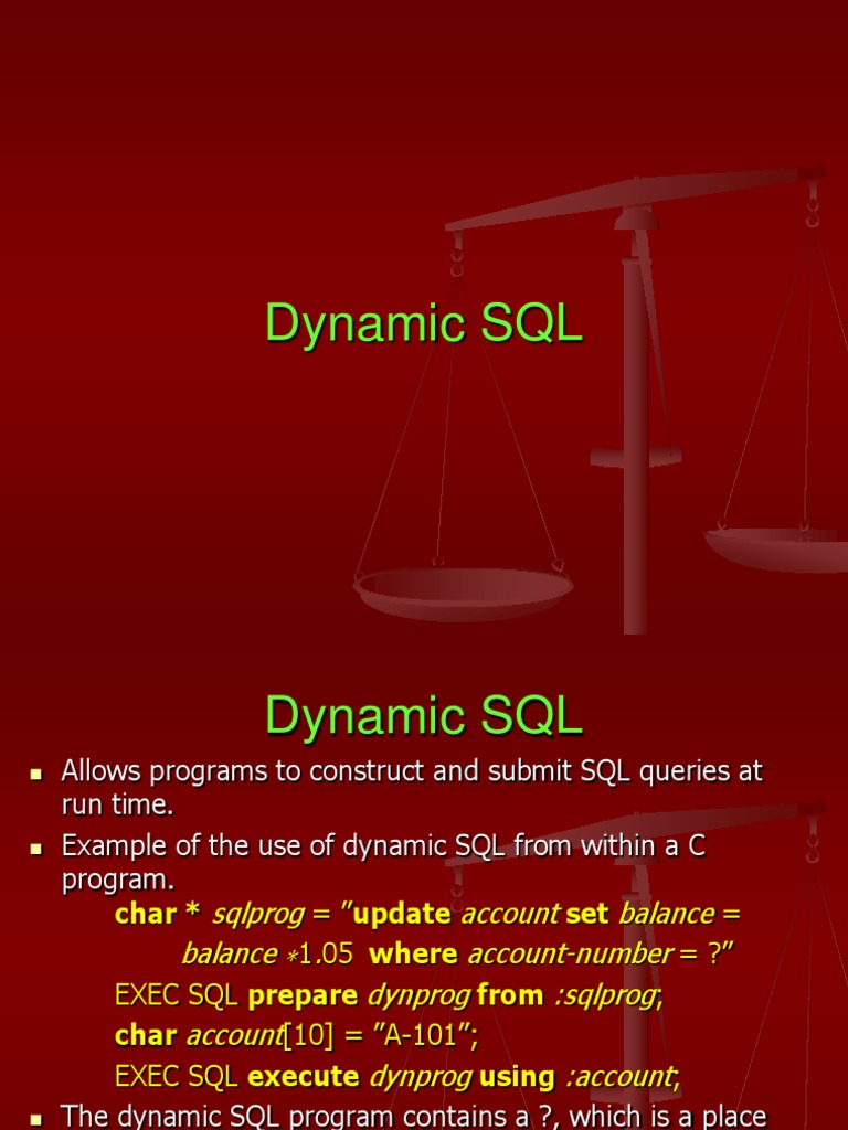 Dynamic SQL | PDF | Databases | Information Management
