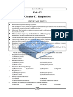 Unit - IV Chapter-17. Respiration: Important Points