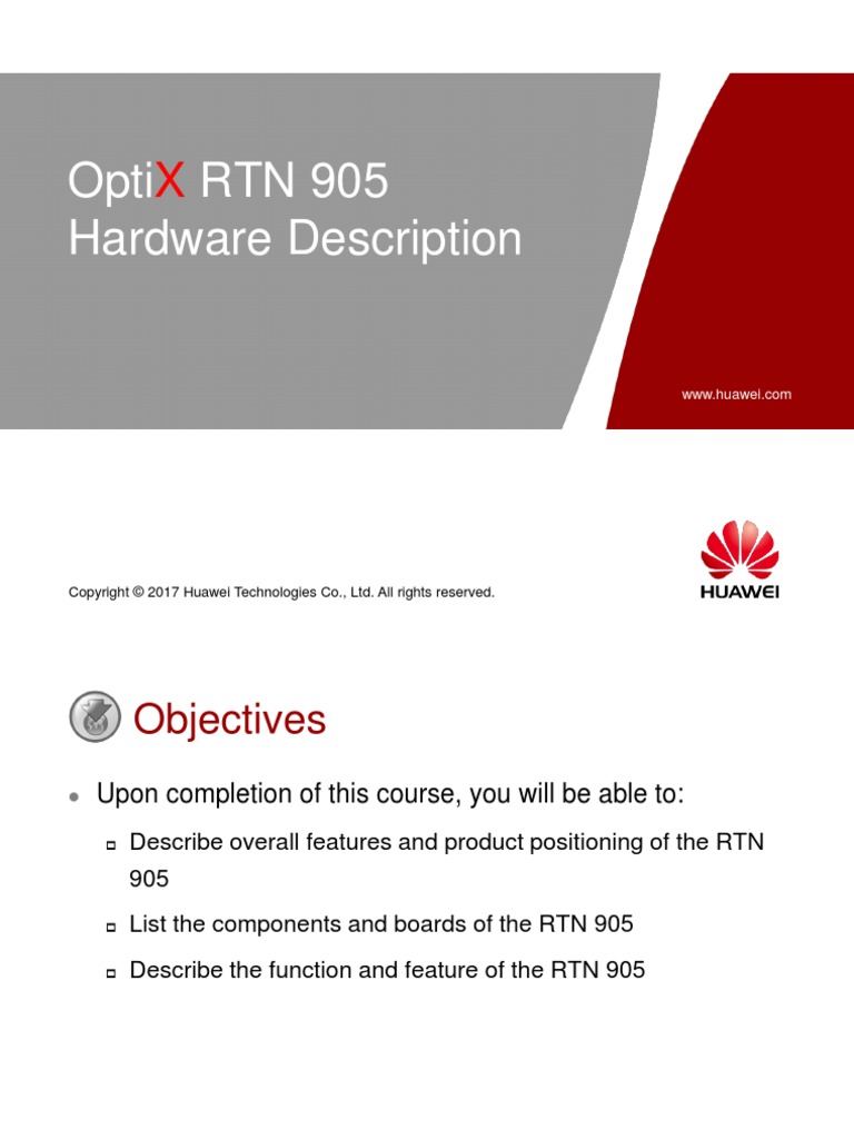 01-OptiX RTN 905 Hardware Description | Telecommunications | Wireless