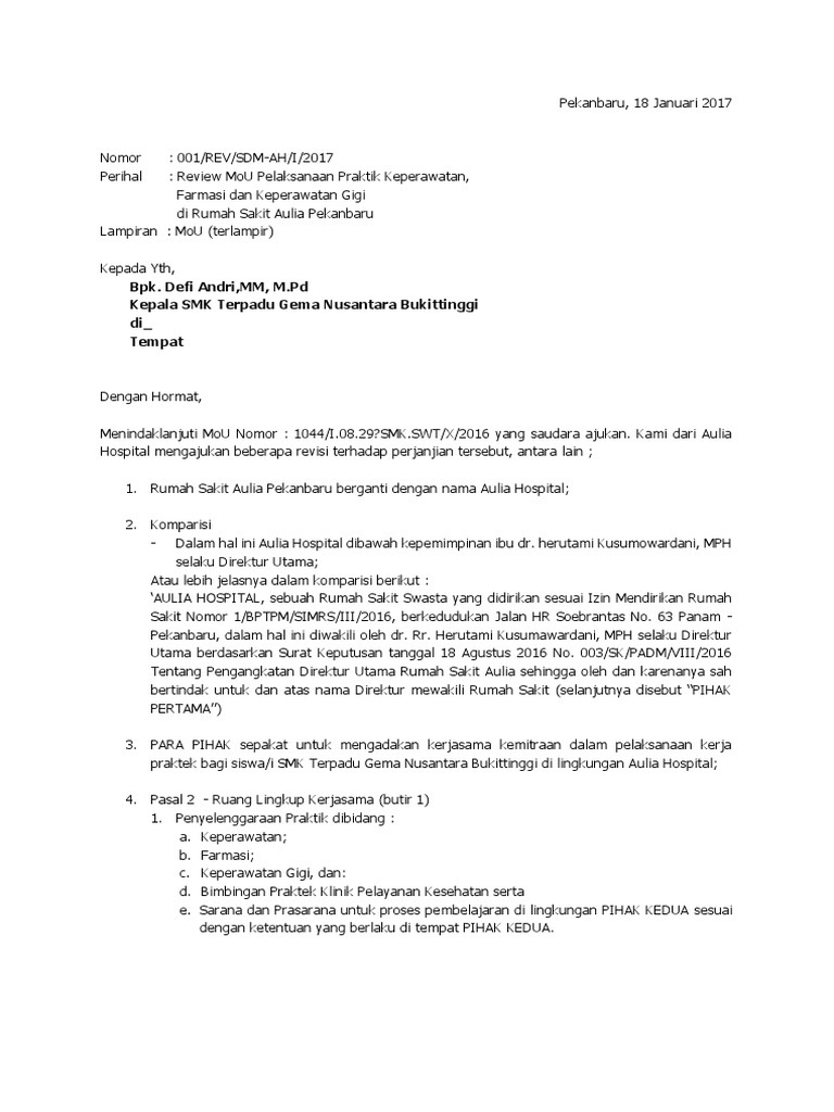 Review Mou SMK Gema Nusantara | PDF