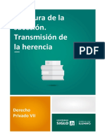 Apertura de La Sucesión. Transmisión de La Herencia