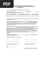 Indemnity Bond With Respect To Transer of The Mutual Fund Units Hold by The Deceased Holder With Production of Legal Representation