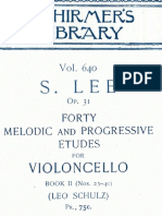 S.Lee Forty Melodic and Progressive Etudes For Violoncello