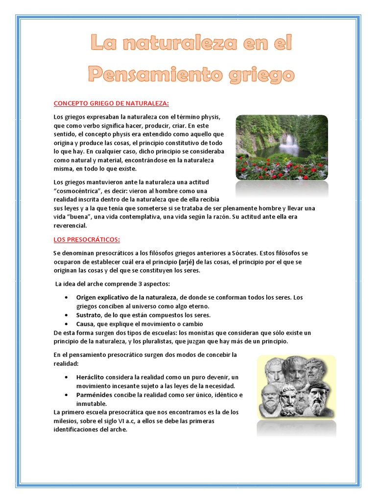 Concepción del Hombre en el Pensamiento Griego | PDF | Antropología ...
