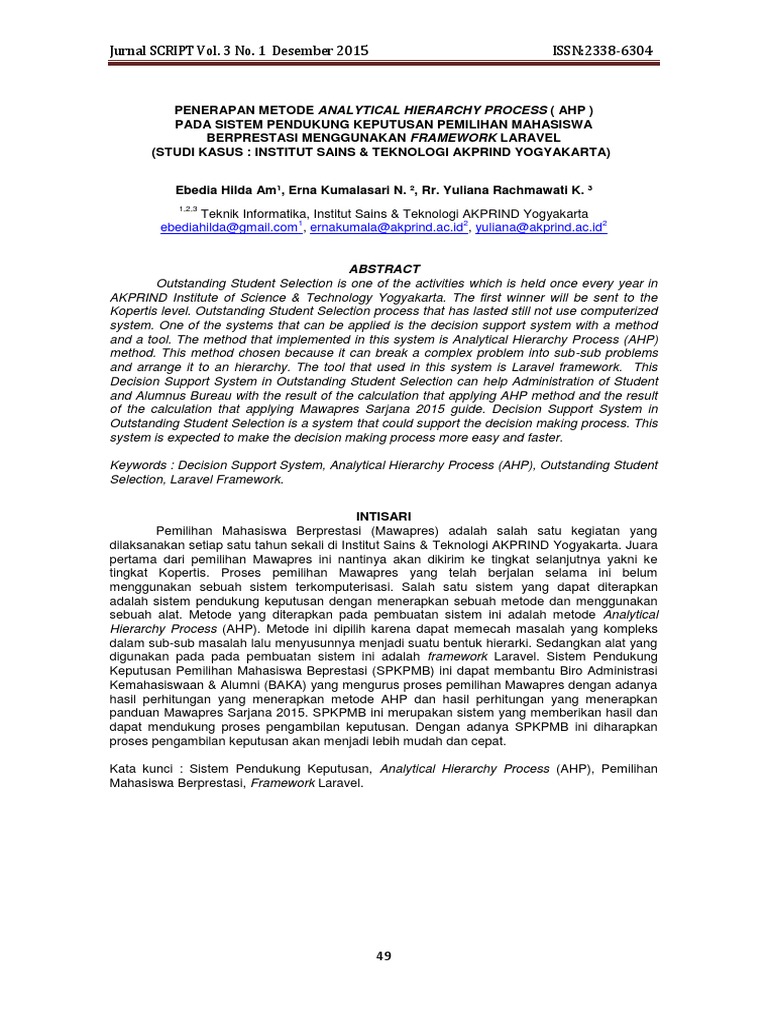 AHP Decision Support for Student Selection | PDF