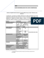 Análisis microbiológico leche condensada