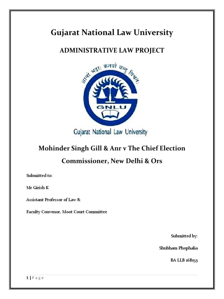 Mohinder Singh Gill Case Summary | PDF | United States Constitution ...