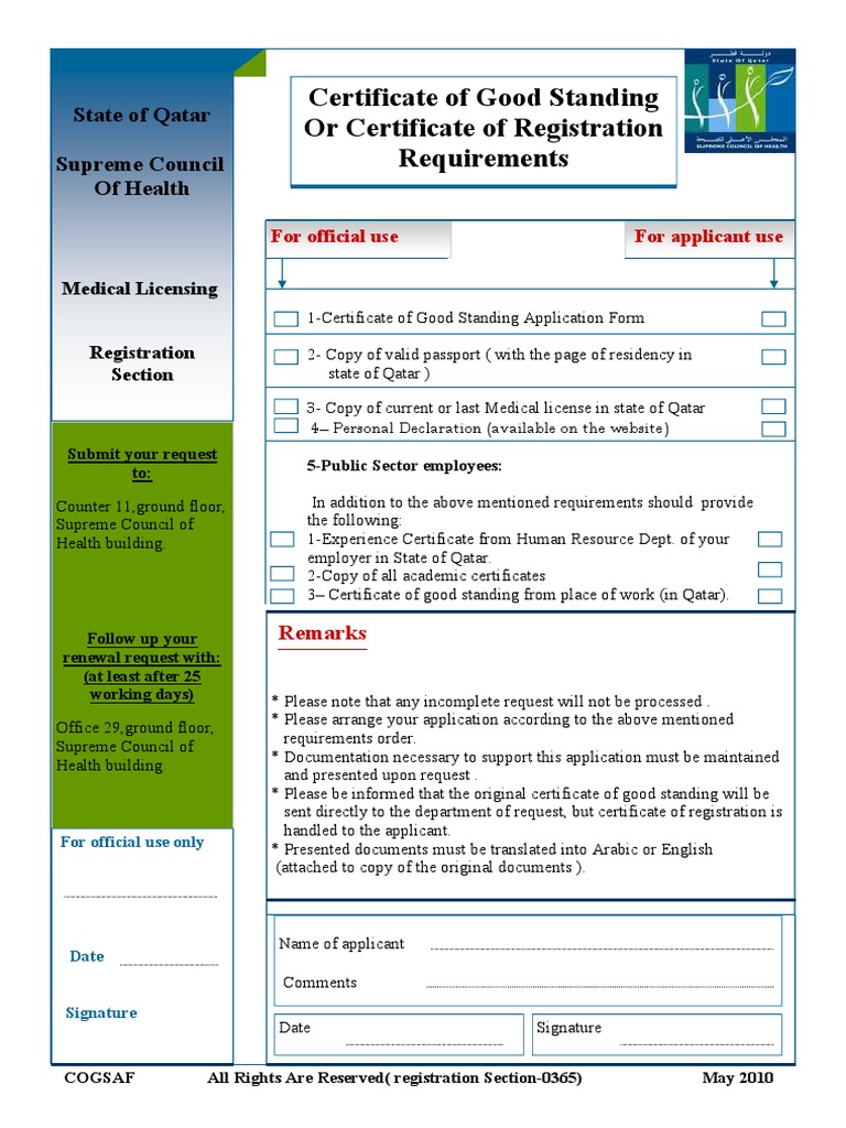 Certificate of Good Standing or Certificate of Registration ...