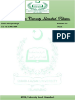 Letter Head Quaid e Azam University Assignment