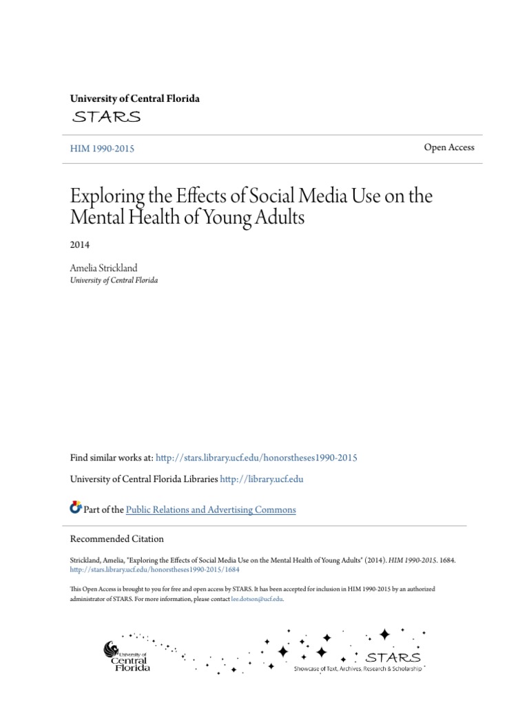 Social Media's Impact on Young Adult Mental Health | PDF | Social ...