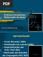 Práticas Formativas Elaboração de Texto Slides