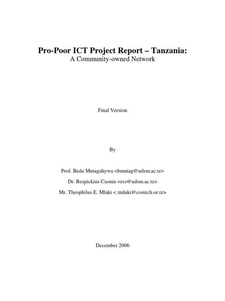 research proposal on poverty in tanzania pdf