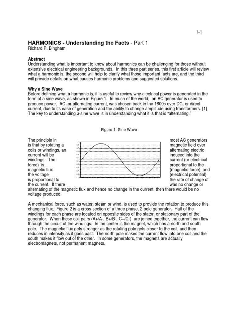 HARMONICS - Understanding The Facts - Part 1: Figure 1. Sine Wave ...