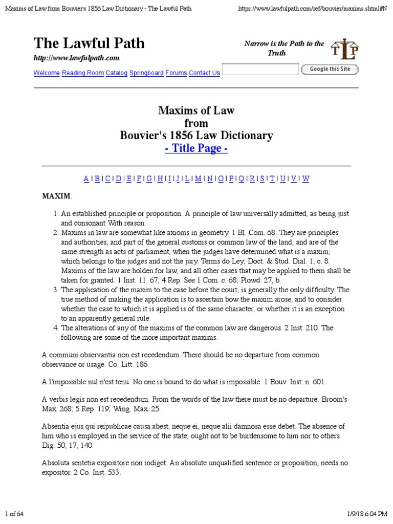 maxims-of-law-from-bouvier-s-1856-law-dictionary-the-lawful-path