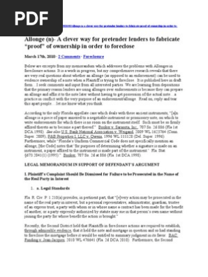 Allonge Re Proof of Ownership