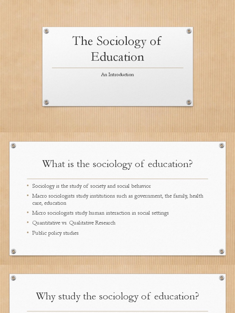The Sociology of Education | PDF | Sociology | Common Core State ...