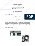 Tribology - Solid & Semi-Solid Lubrificants