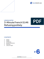 3-Minute French S1 #6 Refusing Politely: Lesson Notes