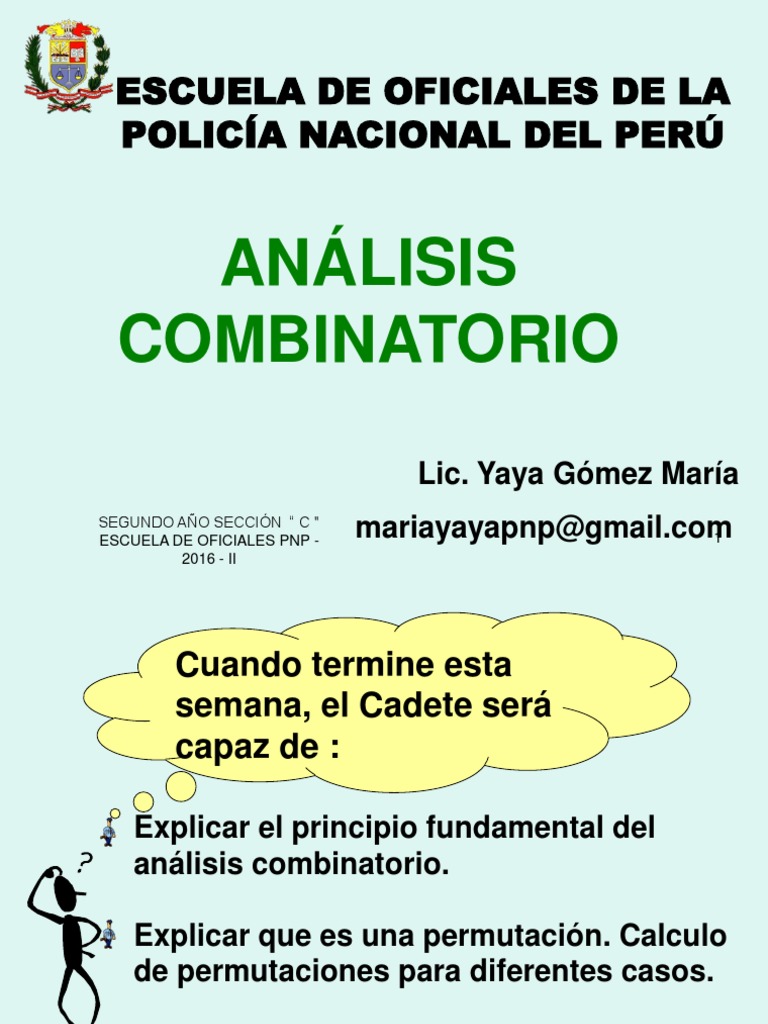 Analisis Combinatorio | PDF | Permutación | Combinatoria