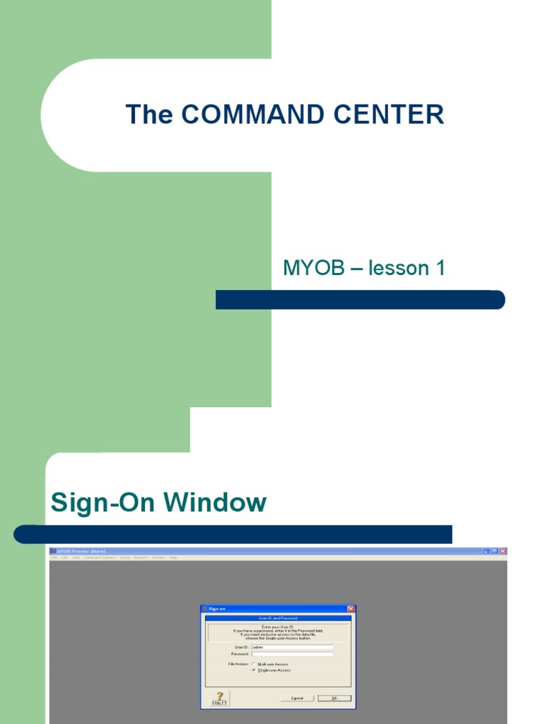 MYOB Command Center Overview | PDF | Receipt | Financial Transaction
