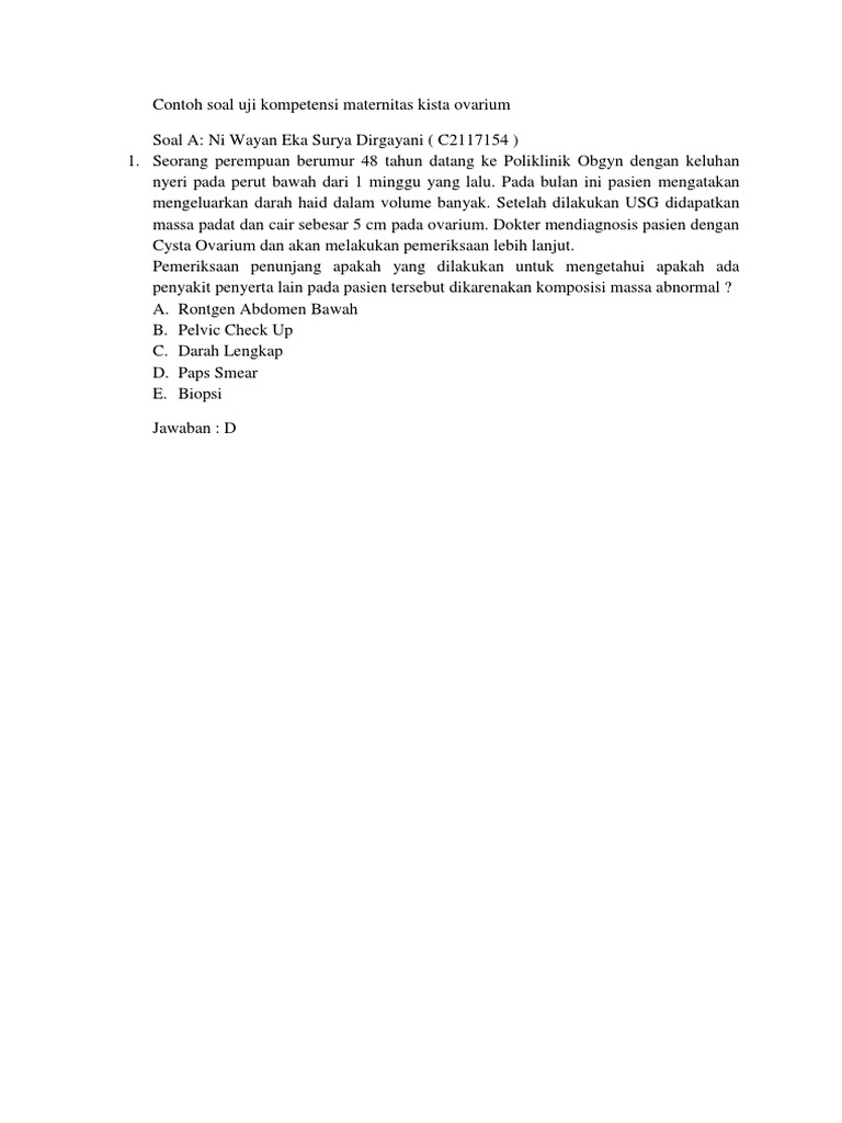 Soal Maternitas Ukom