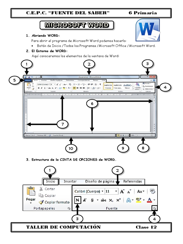 6 Primaria - Microsoft Word | PDF | Microsoft Word | Ventana (informática)