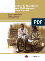 Introduction To Qualitative Research Methodology - A Training Manual